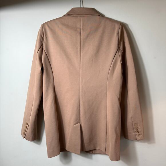 RD Style Ponte Knit Single Breasted Tailored Blazer Stretch Camel Women SZ M - Picture 2 of 6